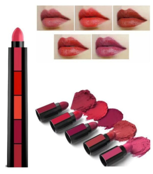 5 In 1 Matte Lipsticks (Pack of Two)
